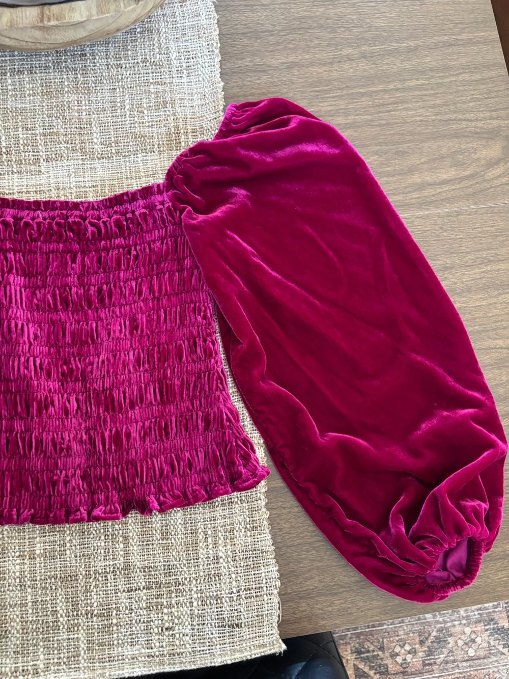 Anthropologie smocked puff sleeve blouse